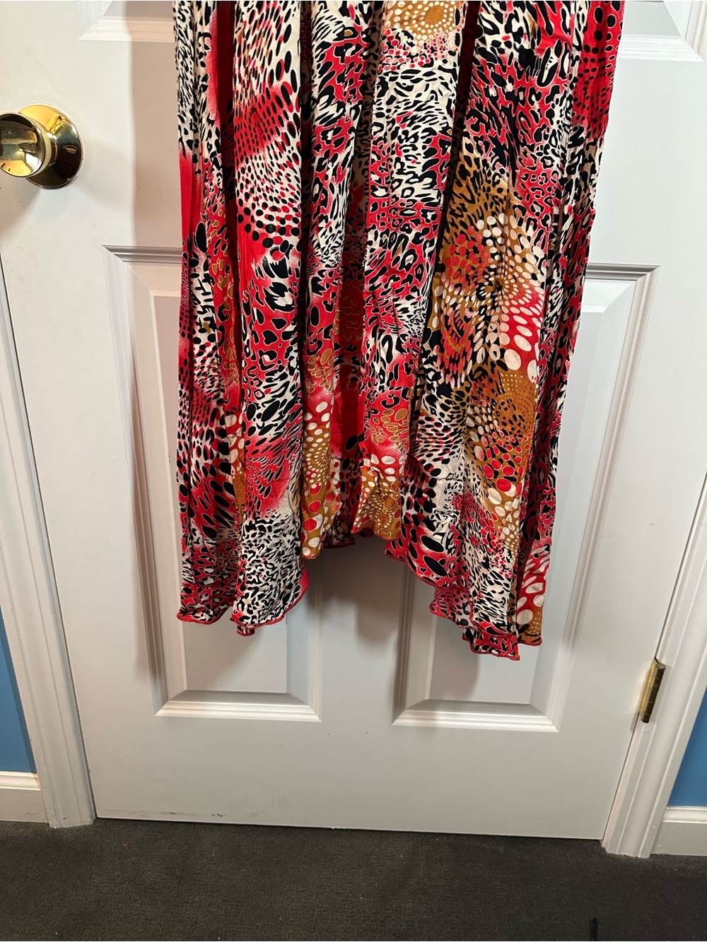 EUC Vibrant Red Multi-Animal Print Women's Maxi Dress Sz XL - Picture 9 of 15